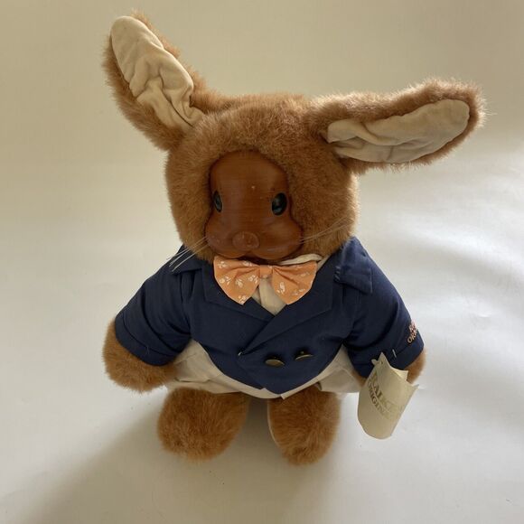 VTG ROBERT RAIKES "Uncle Vincent"‎ Plush Carved Wooden Face Stuffed Animal 16" - Picture 1 of 10